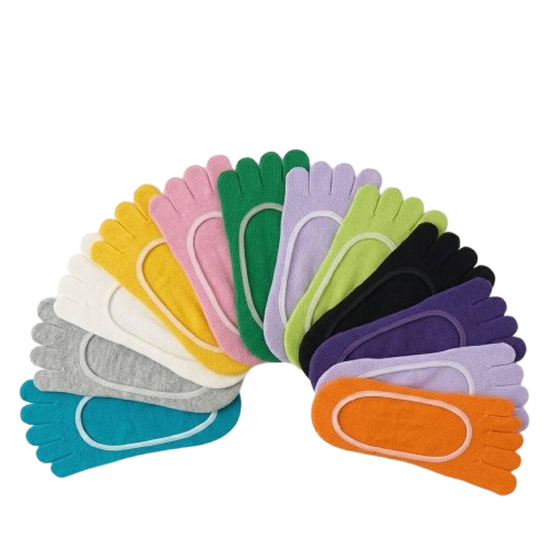 Breathable Cotton Five-Finger No Show Toe Socks