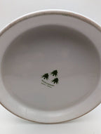 White mug base with green Hazelwood Fine China maker mark
