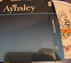 Aynsley boxed melamine serving tray with round fruit-and-floral design