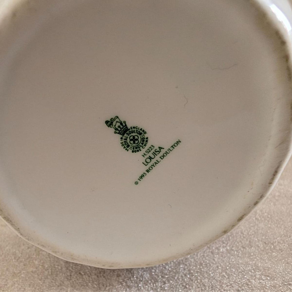 Royal Doulton Louisa bone china vase base stamp and maker mark in green