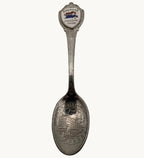 Souvenir collector spoon with round Freedom Train emblem and engraved handle