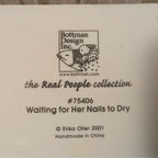 Bottman Design figurine label card: Waiting for Her Nails to Dry, #75406