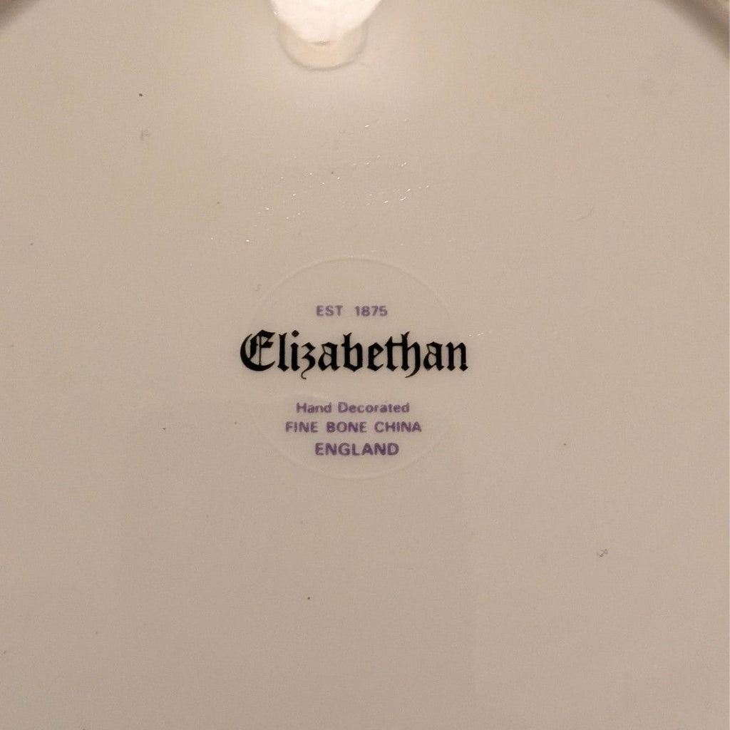 Fine bone china plate base with Elizabethan England and Est 1875 text
