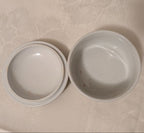 Porcelain trinket box interior base and cover, plain white with no artwork