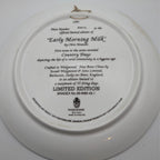 Collector plate back with 'Early Morning Milk' and 'LIMITED EDITION' text