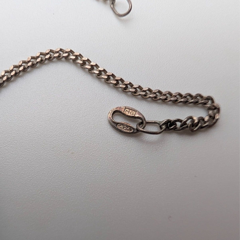 Sterling silver link chain clasp with small oval connector