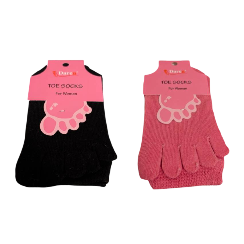 Women's 5-Finger Toe Socks Cotton Mid Calf Crew Length 36-42