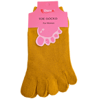 Women's 5-Finger Toe Socks Cotton Extra Low Cut Invisible Liner 36-42