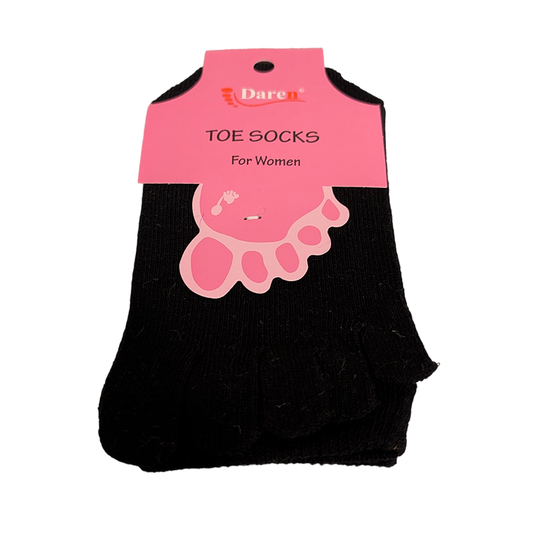 Women's 5-Finger Toe Socks Cotton Mid Calf Crew Length 36-42