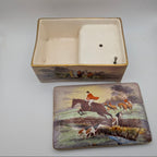 Open Crown Devon ceramic musical jewellery box with removable lid