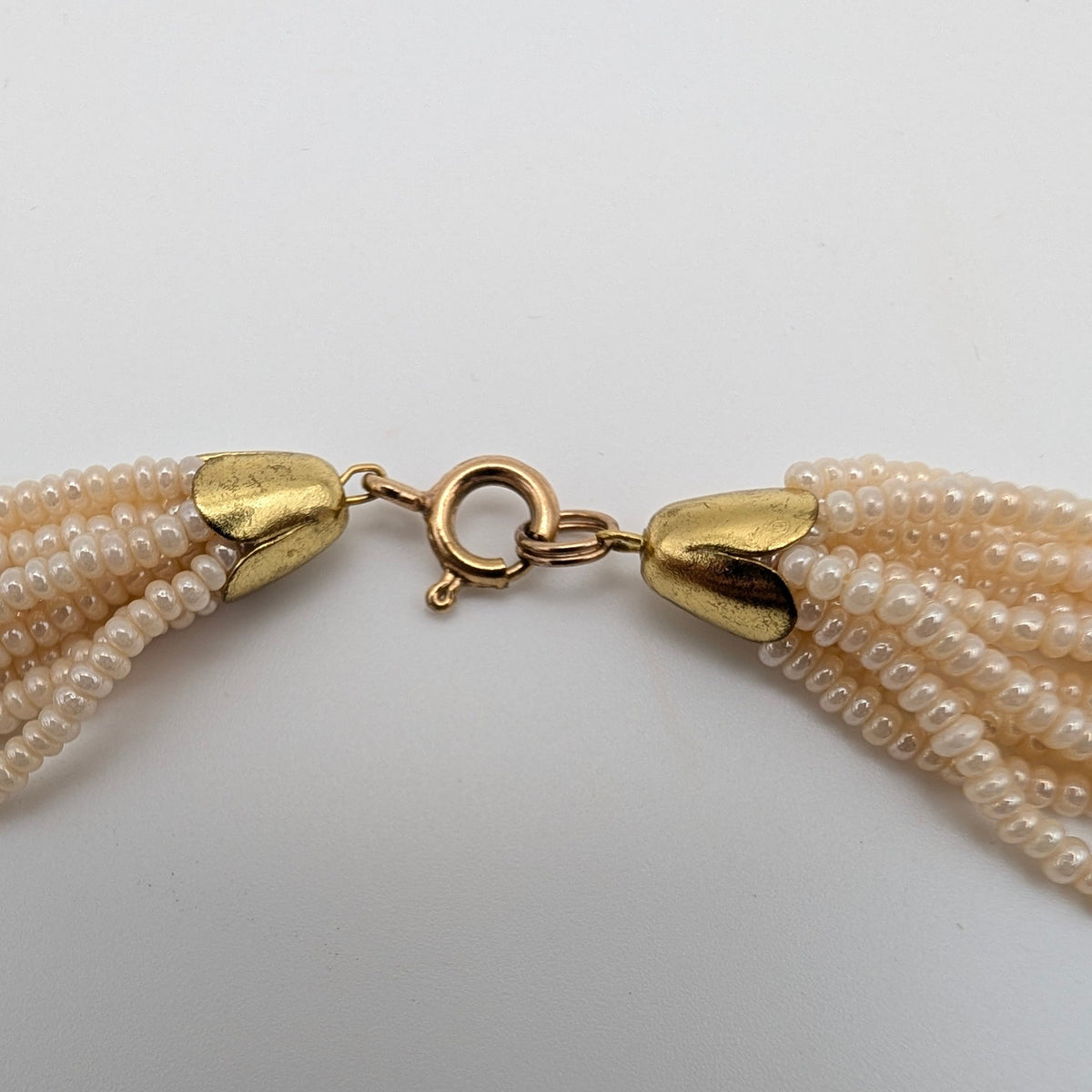 Cream Pearl-Effect Twisted Multi-Strand Statement Necklace