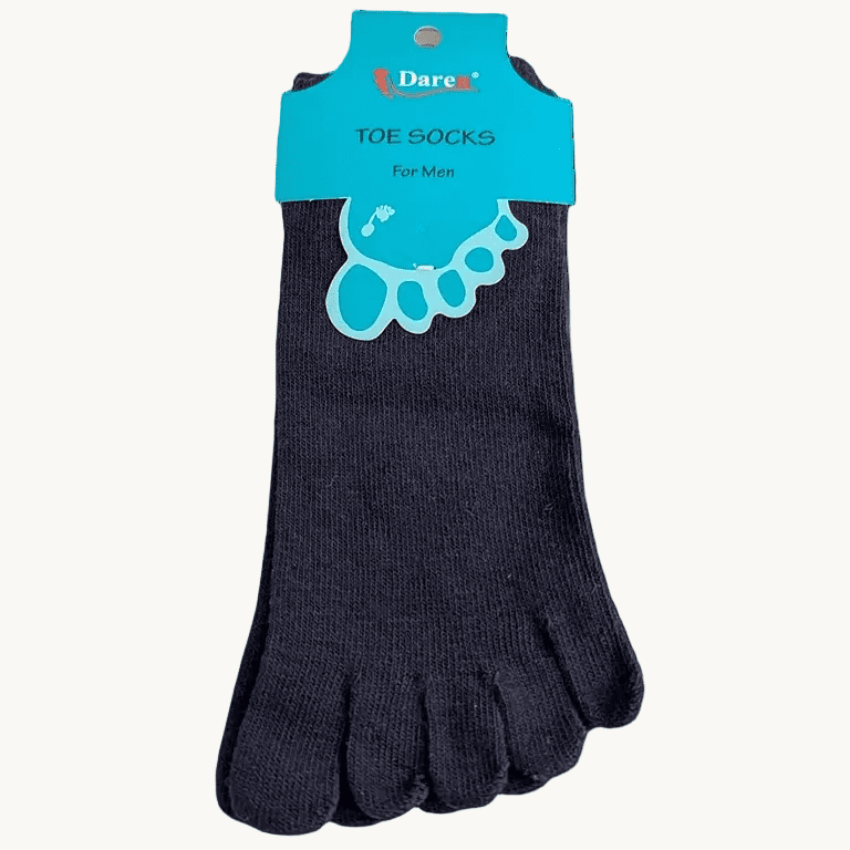 Men's 5-finger toe socks in navy with five toe sections