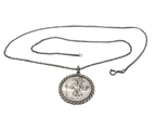 Silver St Christopher pendant necklace with fine box chain and round medal