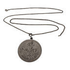 Sterling silver St Christopher round pendant necklace with chain
